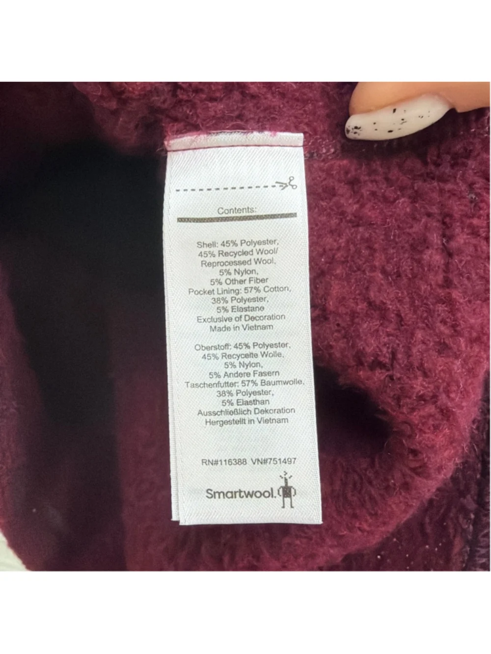 Smartwool Hudson Trail Pullover Fleece Sz Small in Tibetan Red! - Picture 8 of 8